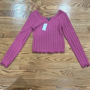 Freshman pink soft long sleeve shirt size m new women